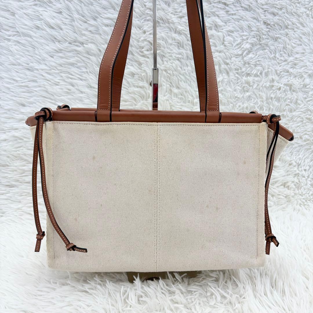 LOEWE ロエベ クッショントート スモール キャンバス トートバッグ レザー