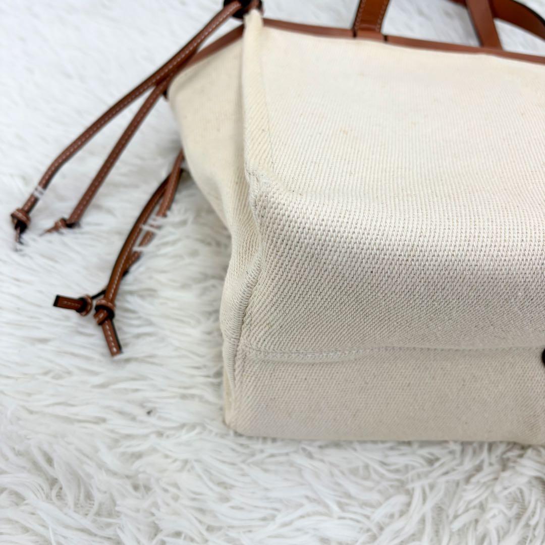 LOEWE ロエベ クッショントート スモール キャンバス トートバッグ レザー