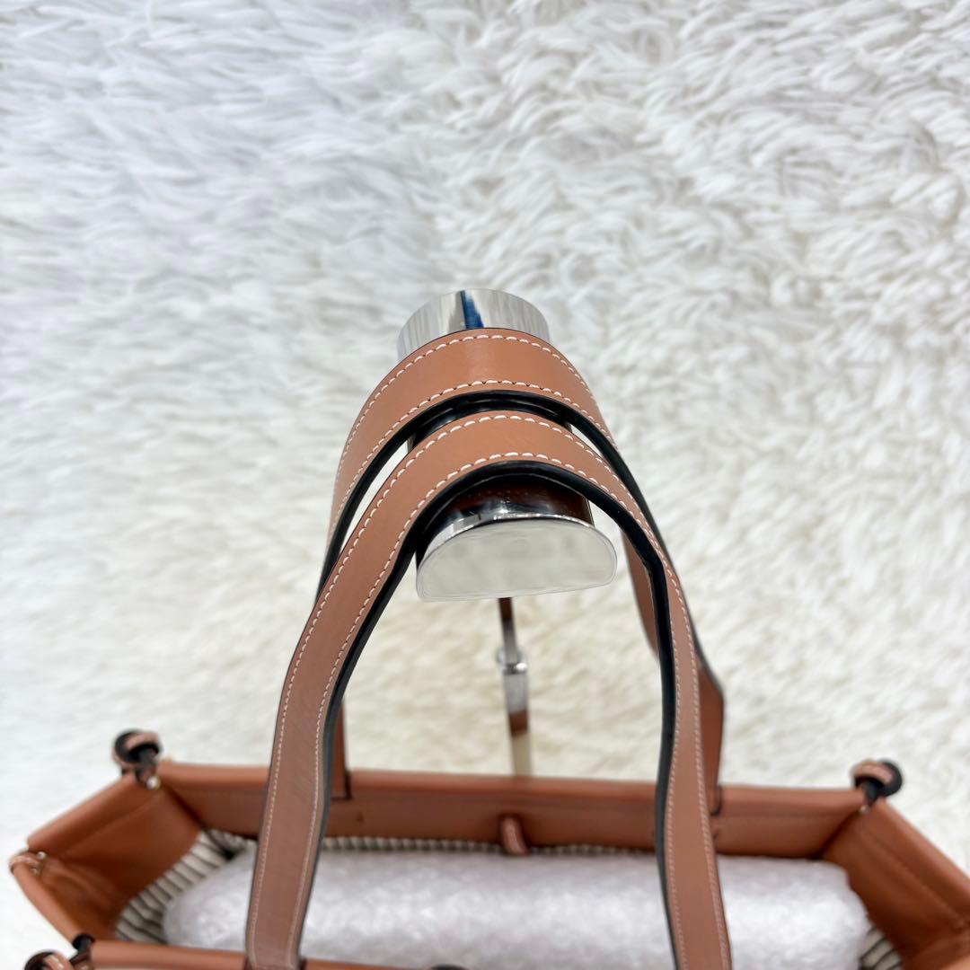 LOEWE ロエベ クッショントート スモール キャンバス トートバッグ レザー