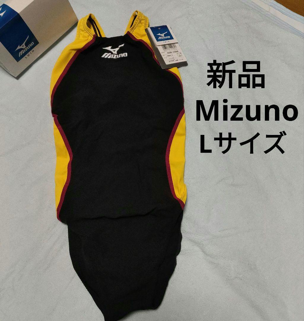 新品★Mizuno競泳水着★MX-11★Lサイズ★ブラック×イエロー×ローズ