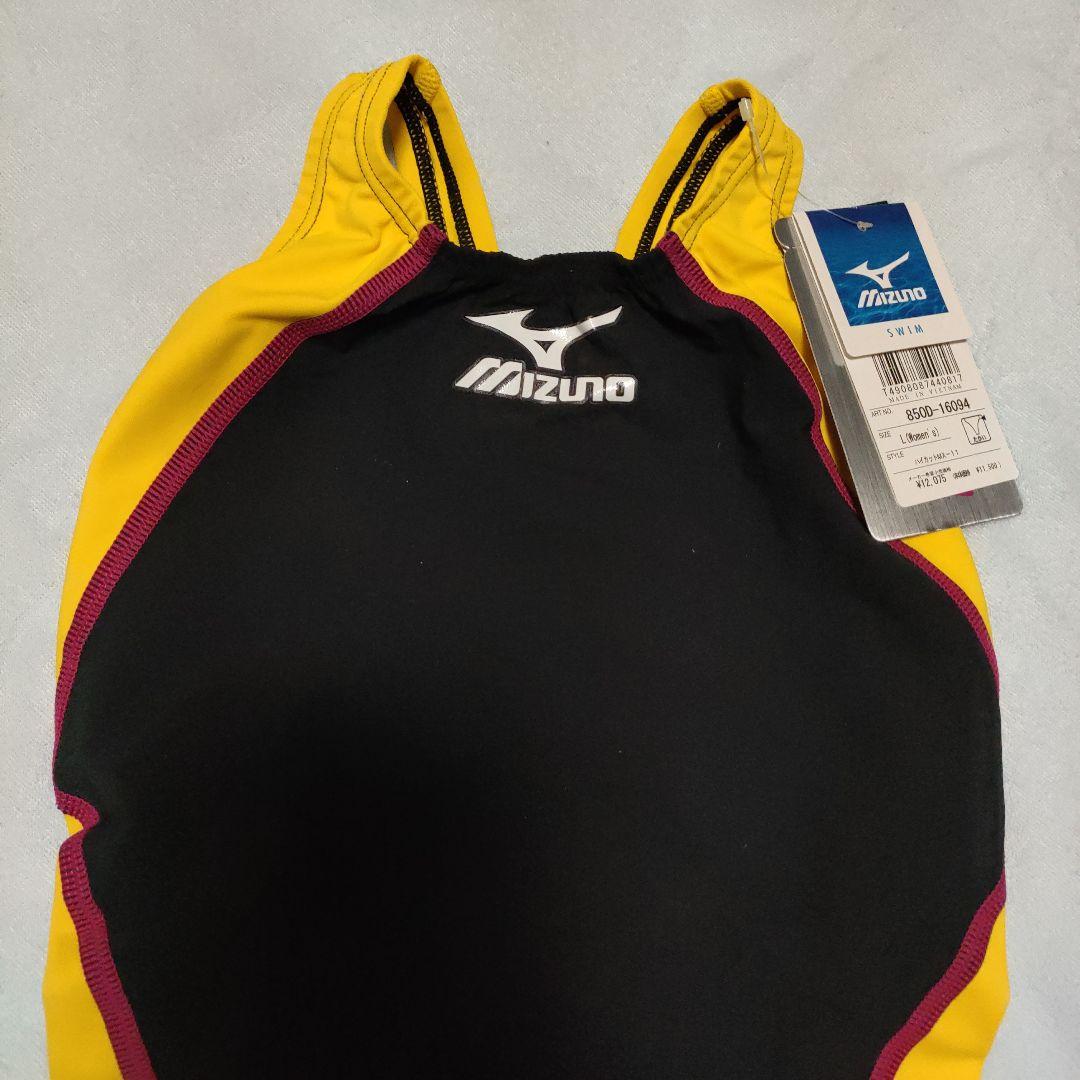 新品★Mizuno競泳水着★MX-11★Lサイズ★ブラック×イエロー×ローズ