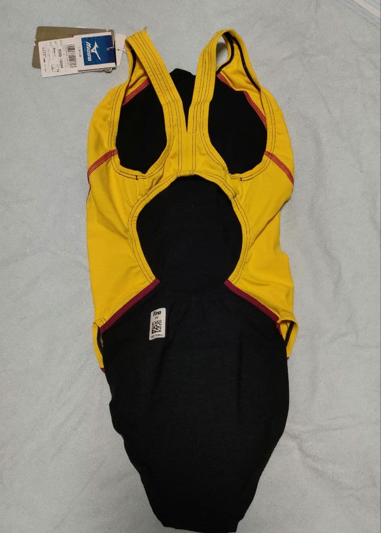 新品★Mizuno競泳水着★MX-11★Lサイズ★ブラック×イエロー×ローズ