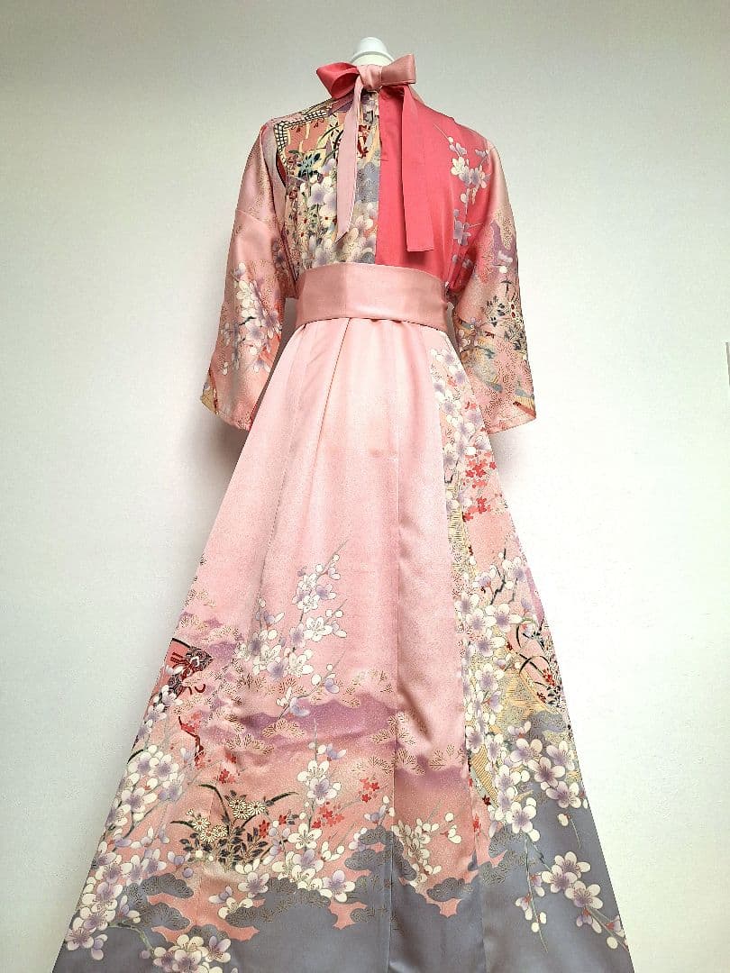 着物リメイクワンピース3672