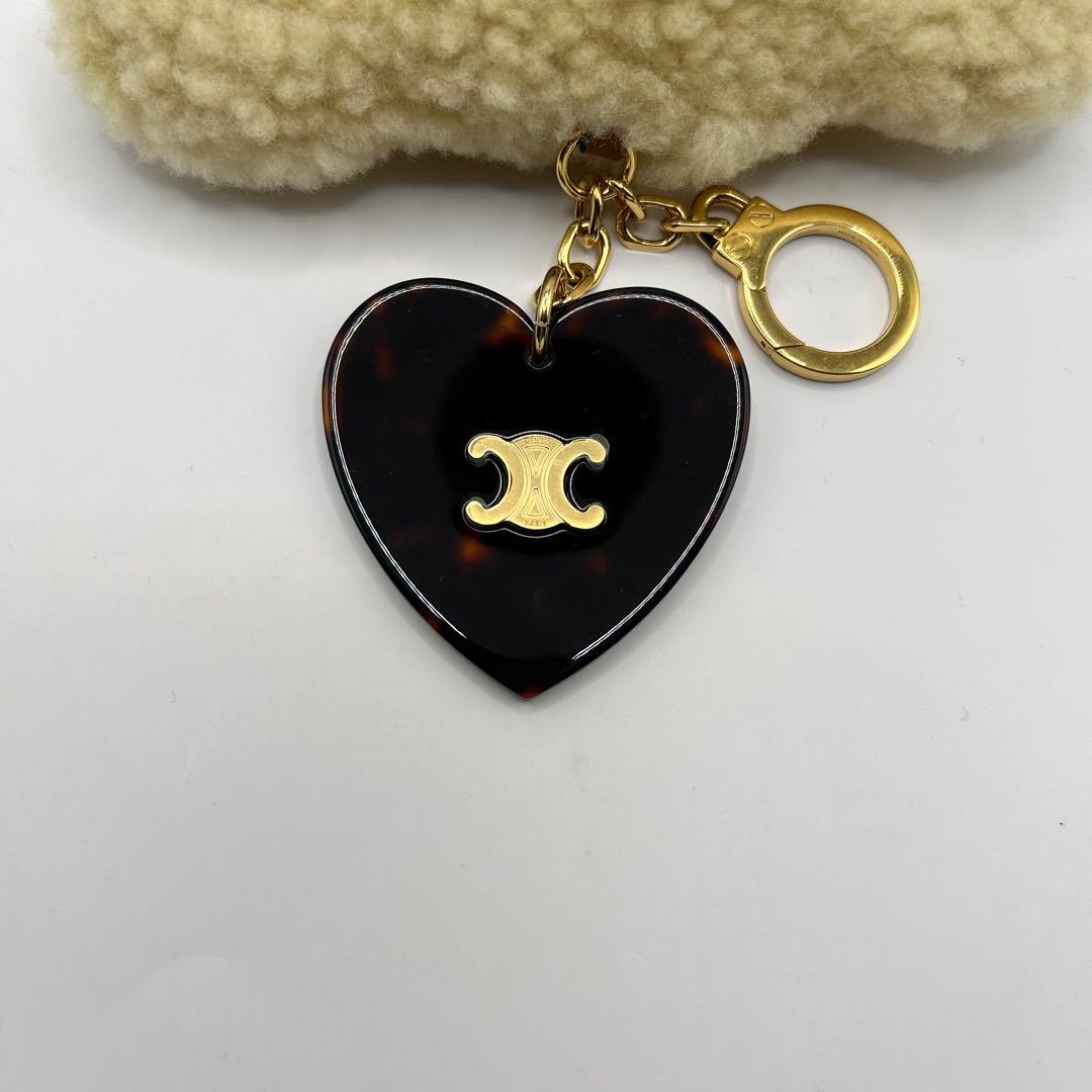 【希少】CELINE トリオンフ　ポンポンチャーム　ファーアクセサリー