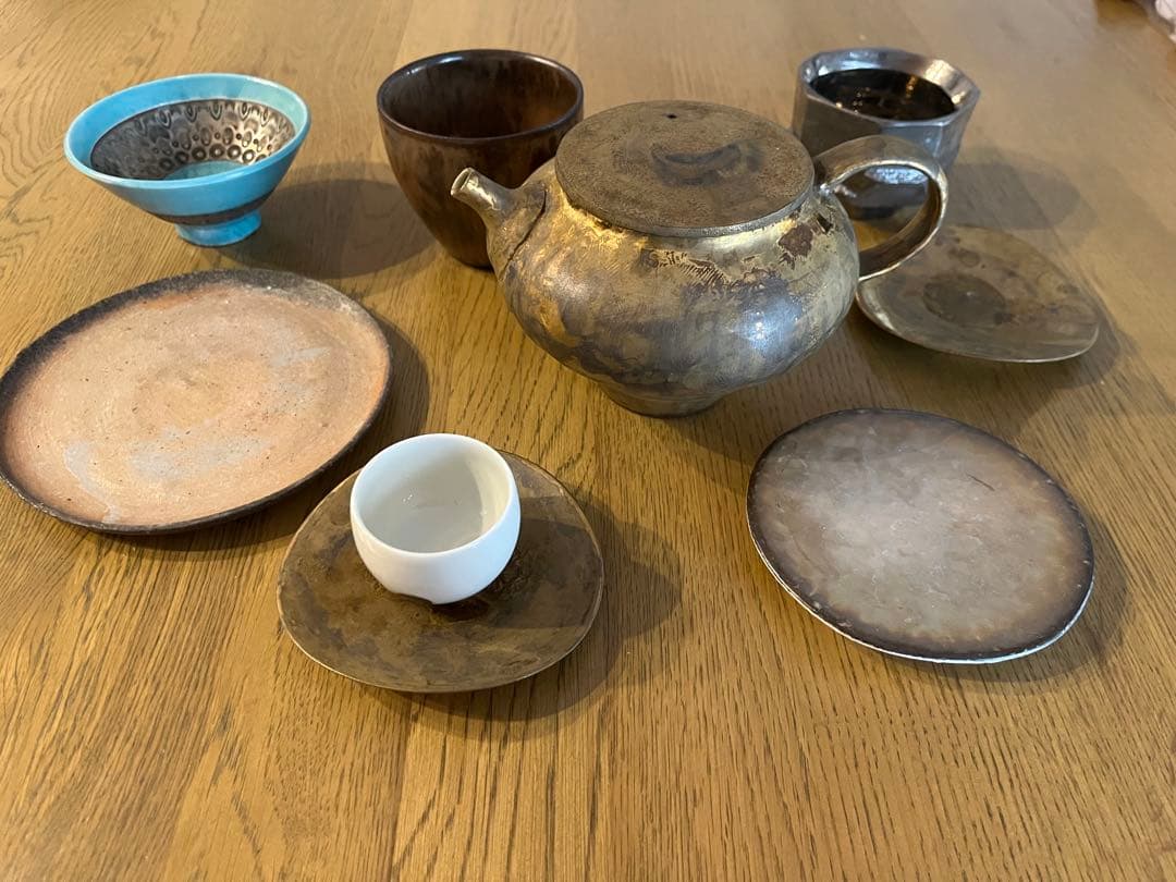 yamamoto作家　皿　急須　茶器　中国茶　セット　藤岡貢　豆皿　花