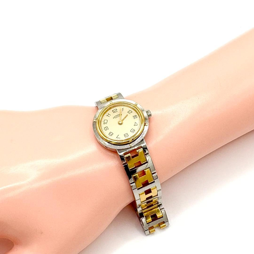 692☆美品☆ HERMES エルメス クリッパー ゴールド アイボリー