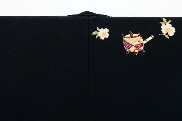 ★専用★美品 振袖 黒 京友禅 黒 金駒刺 糸巻 絵巻 鞠 桜 身丈156cm
