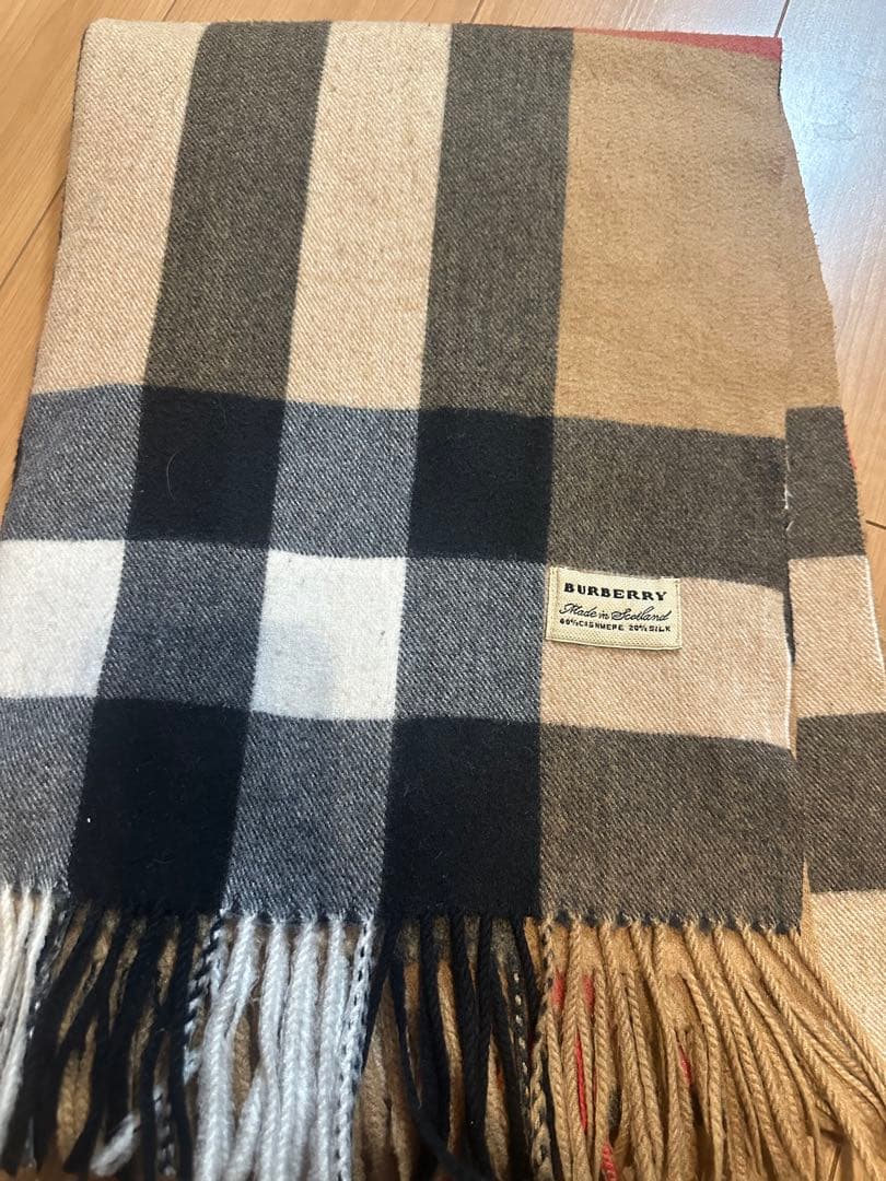 BURBERRY チェック柄マフラー カシミヤ&シルク