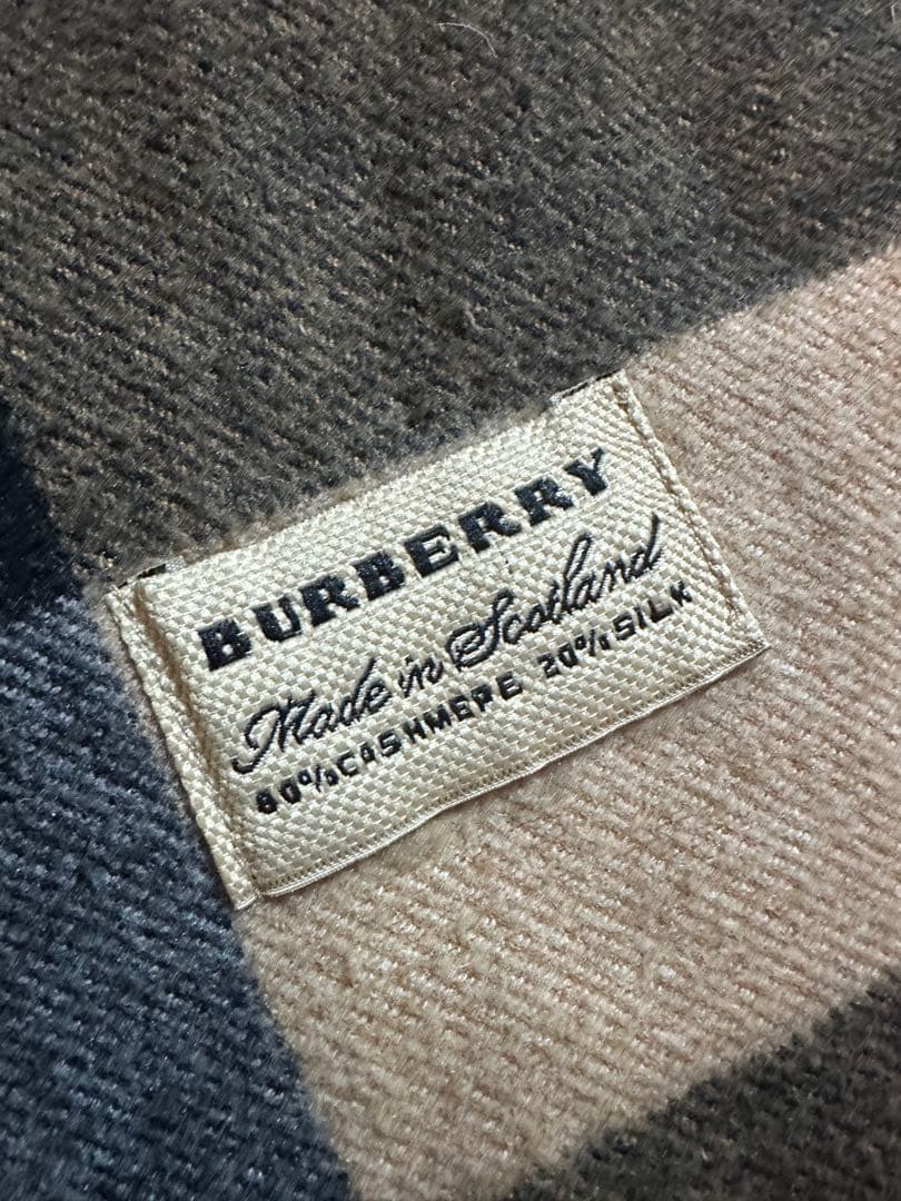 BURBERRY チェック柄マフラー カシミヤ&シルク