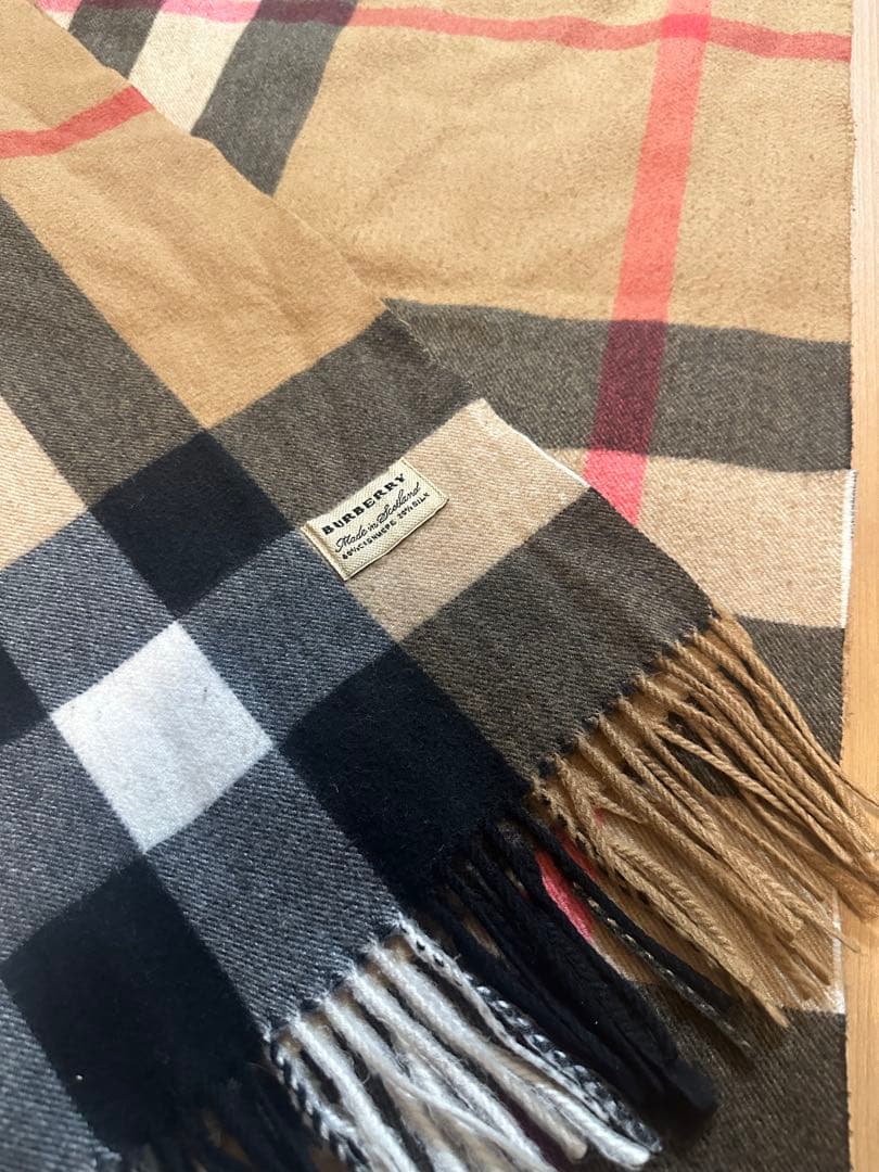 BURBERRY チェック柄マフラー カシミヤ&シルク