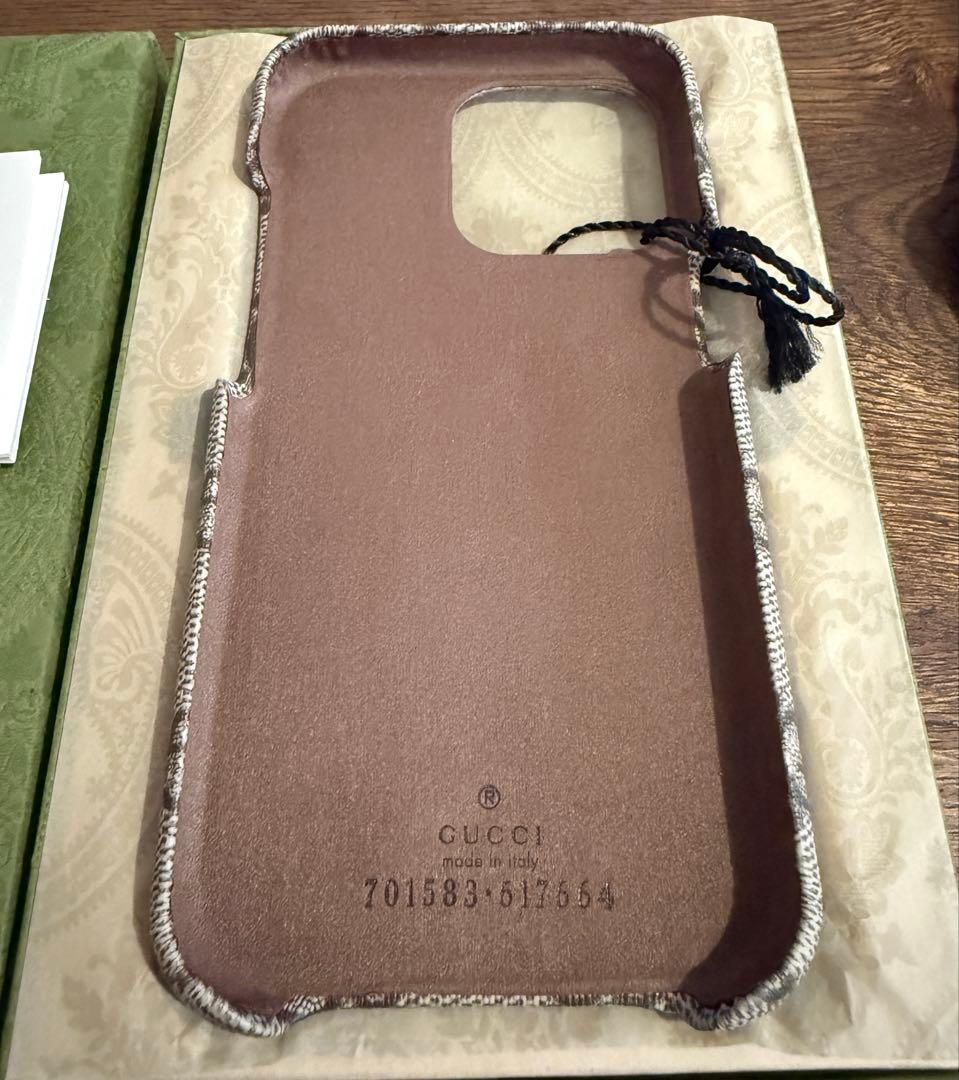 GUCCI iPhone13pro ケース グレー GGパターン グッチ　新品