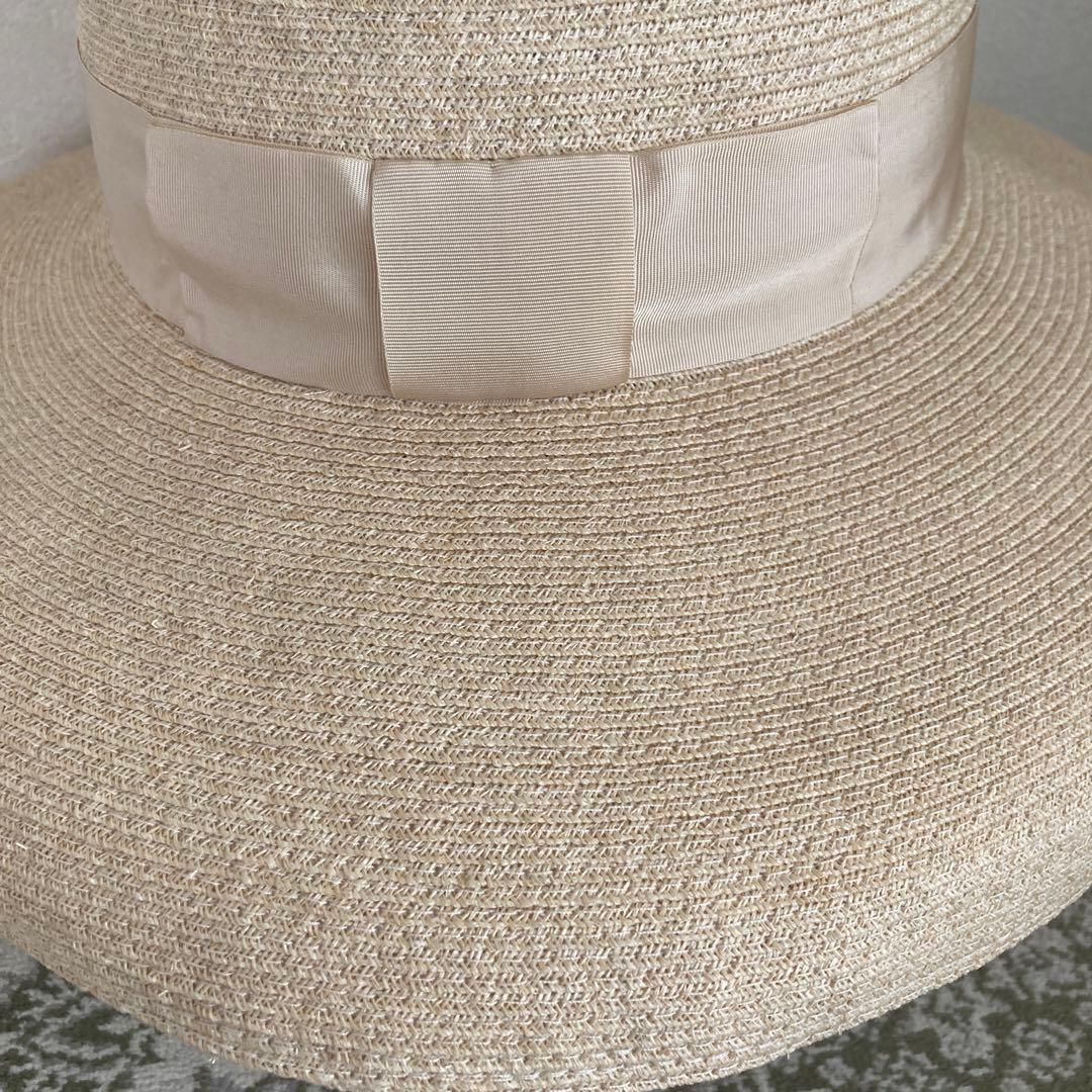 グレヴィGREVI 麦わら帽子　麻　イタリア製