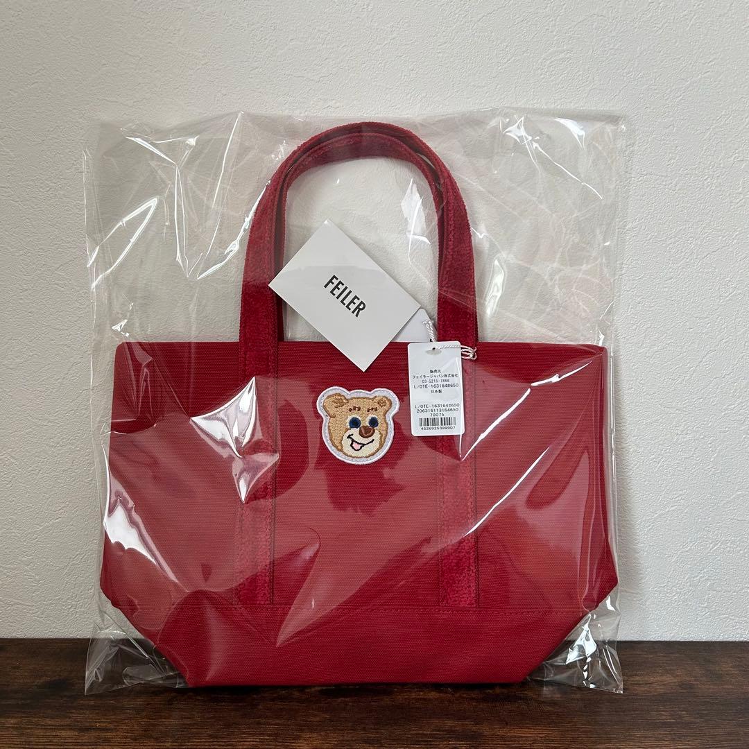 【新品未使用☺︎タグ付き】オールドテディ　ワッペン トートバッグ　ワイン　小