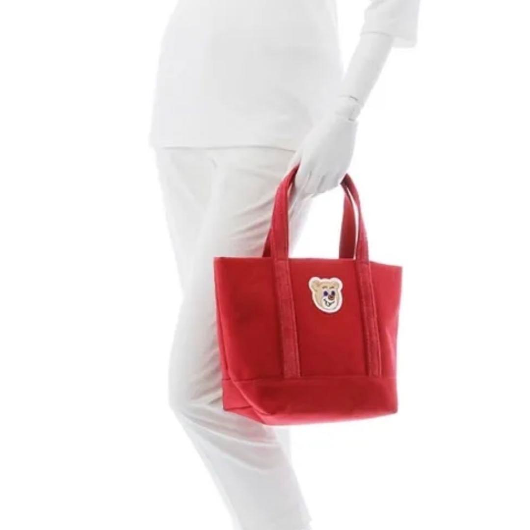 【新品未使用☺︎タグ付き】オールドテディ　ワッペン トートバッグ　ワイン　小