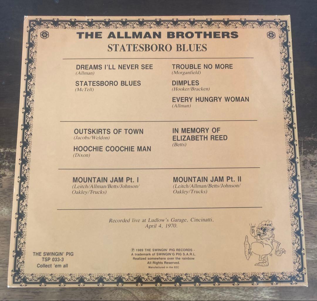 ◾️史上最高ライブTMOQ名盤3LP◾️THE ALLMAN BROTHERS BA