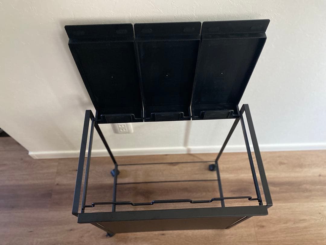 Tower 山崎実業 3分別 黒ごみ箱 キャスター付