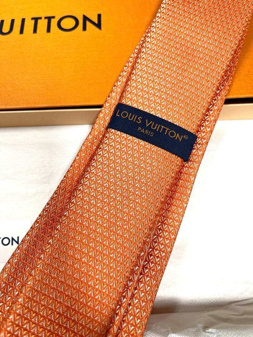 LOUIS VUITTON ルイヴィトン　ネクタイ　オレンジ　ダイアモンド　ブイ