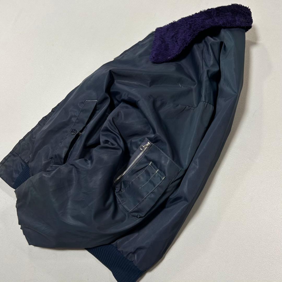 80s Kmart 襟ボア MA1 ボンバージャケット 燻み ボックスシルエット