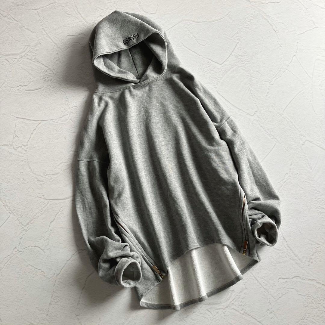 アパルトモン別注 アメリカーナ サイドジップパーカー スウェット フード グレー
