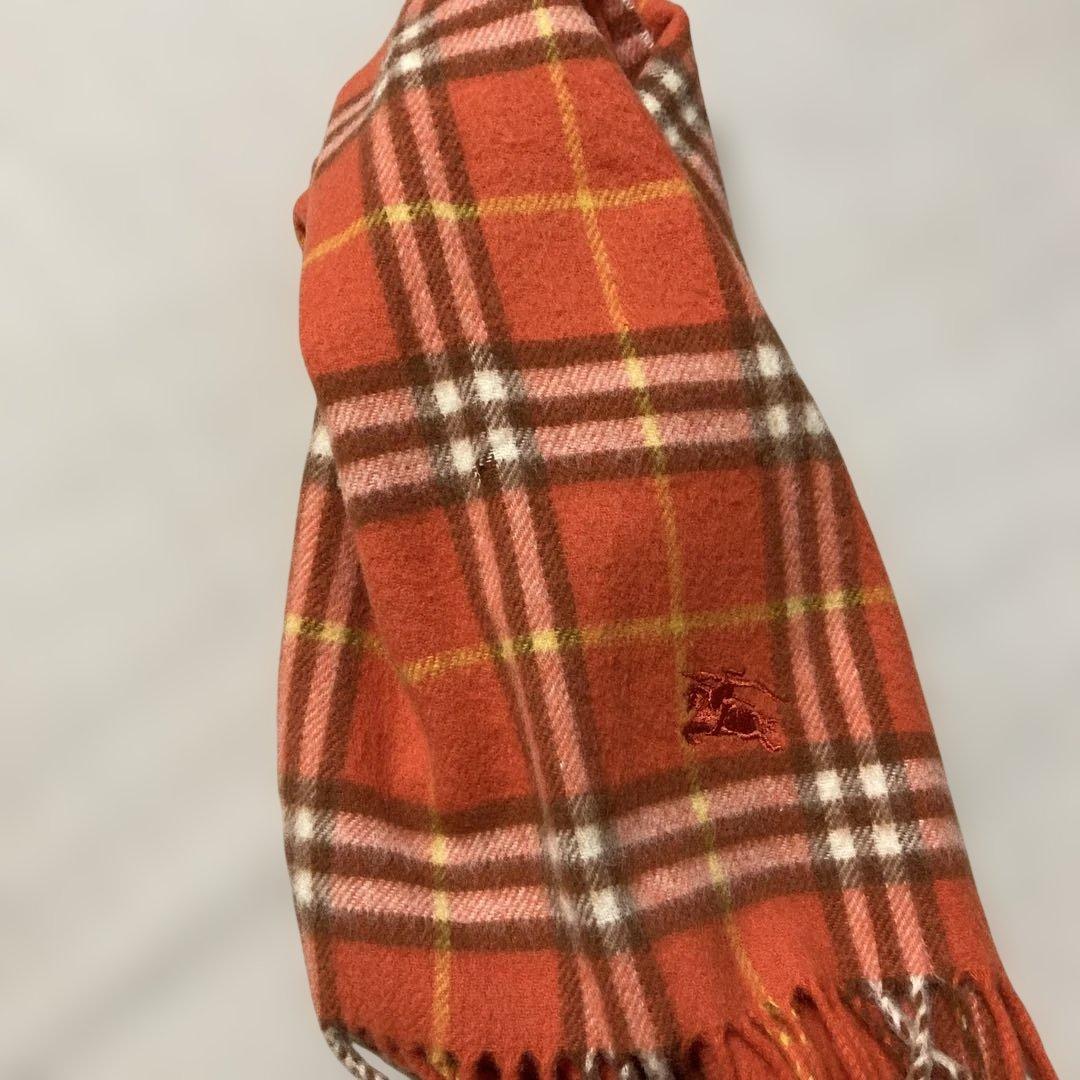 BURBERRY オレンジ チェック マフラー バーバリー