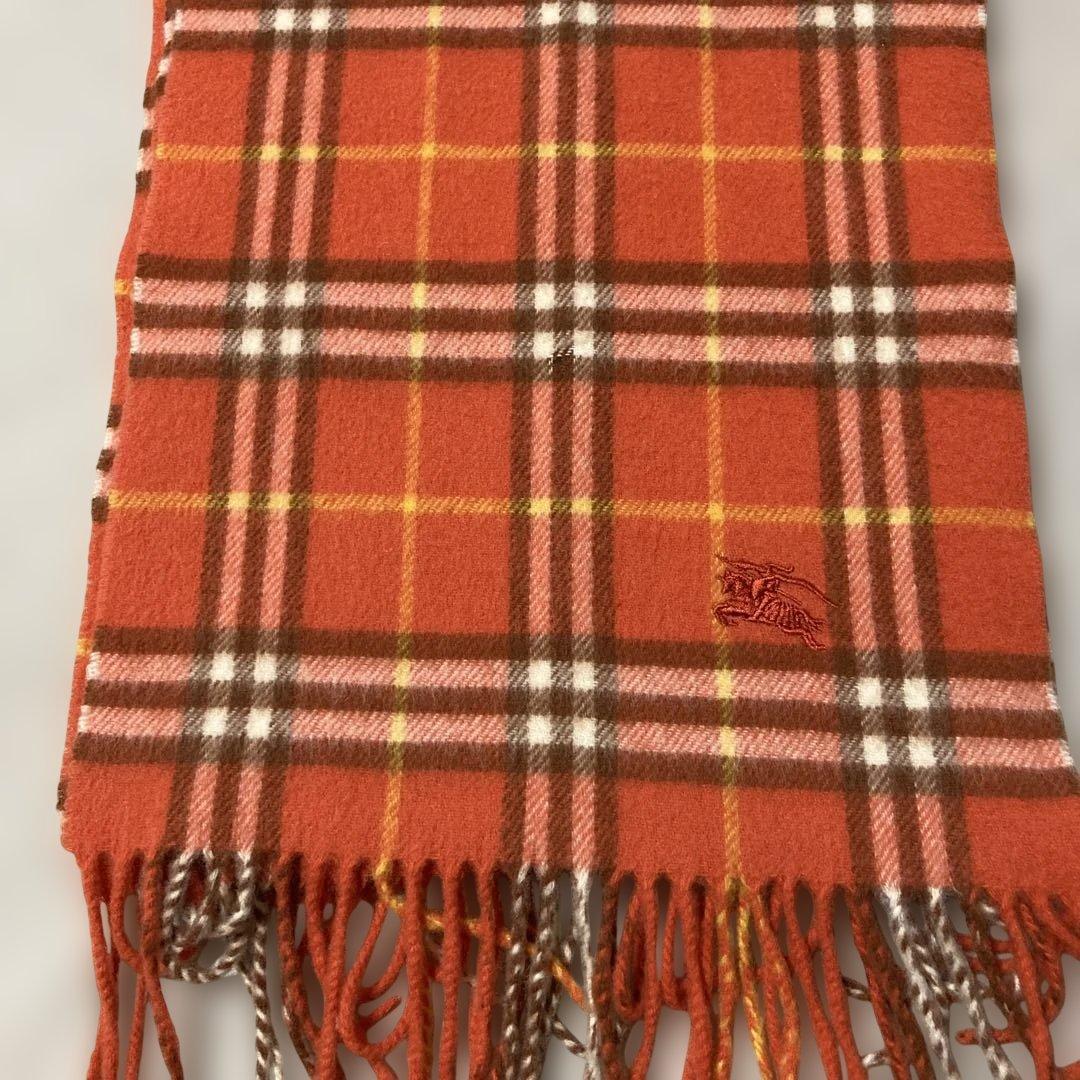 BURBERRY オレンジ チェック マフラー バーバリー