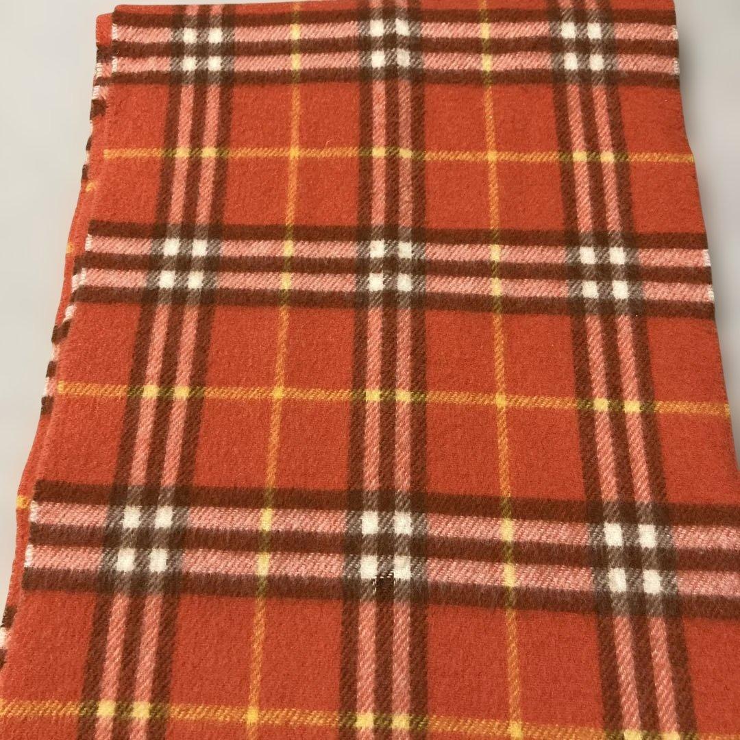 BURBERRY オレンジ チェック マフラー バーバリー