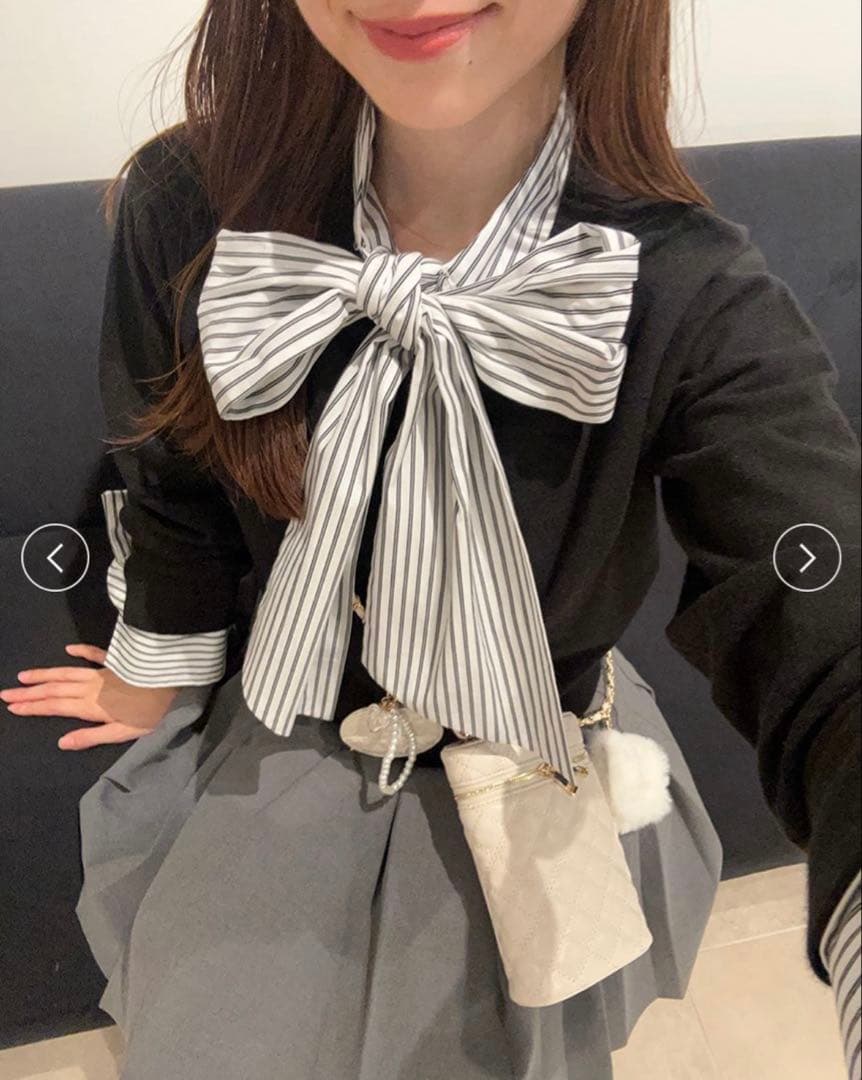 【完売品❤︎新品タグ付き】SNIDELボウタイニットドッキングプルオーバー