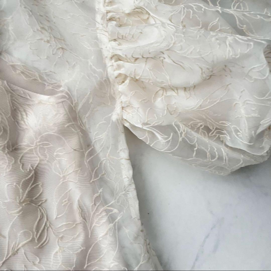 Acka✨️sheer loose one-piece 花柄 アイボリー ロング丈