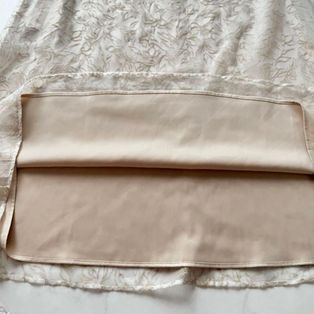 Acka✨️sheer loose one-piece 花柄 アイボリー ロング丈