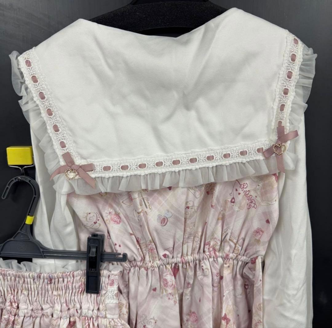 LIZLISA Sewing Bear柄ワンピースピンク F ree size