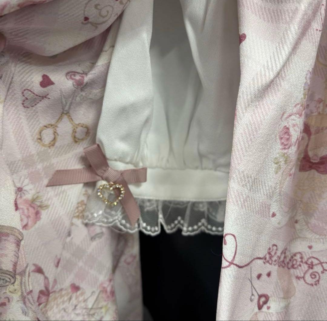 LIZLISA Sewing Bear柄ワンピースピンク F ree size