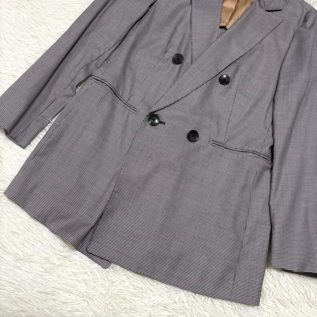 TOMORROWLAND コレクション ダブルブレストジャケット 千鳥 シルク