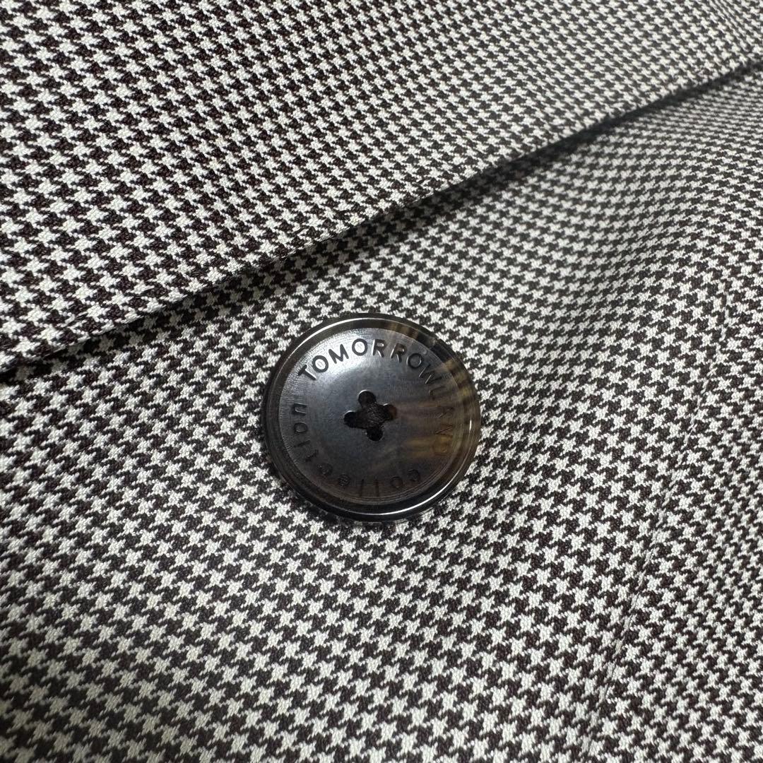 TOMORROWLAND コレクション ダブルブレストジャケット 千鳥 シルク