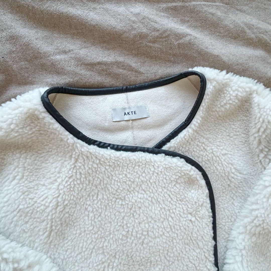 【美品】AKTE ボアコート　ノーカラーコート