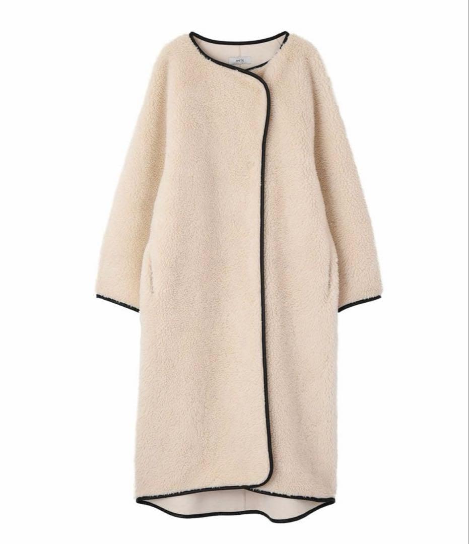 【美品】AKTE ボアコート　ノーカラーコート