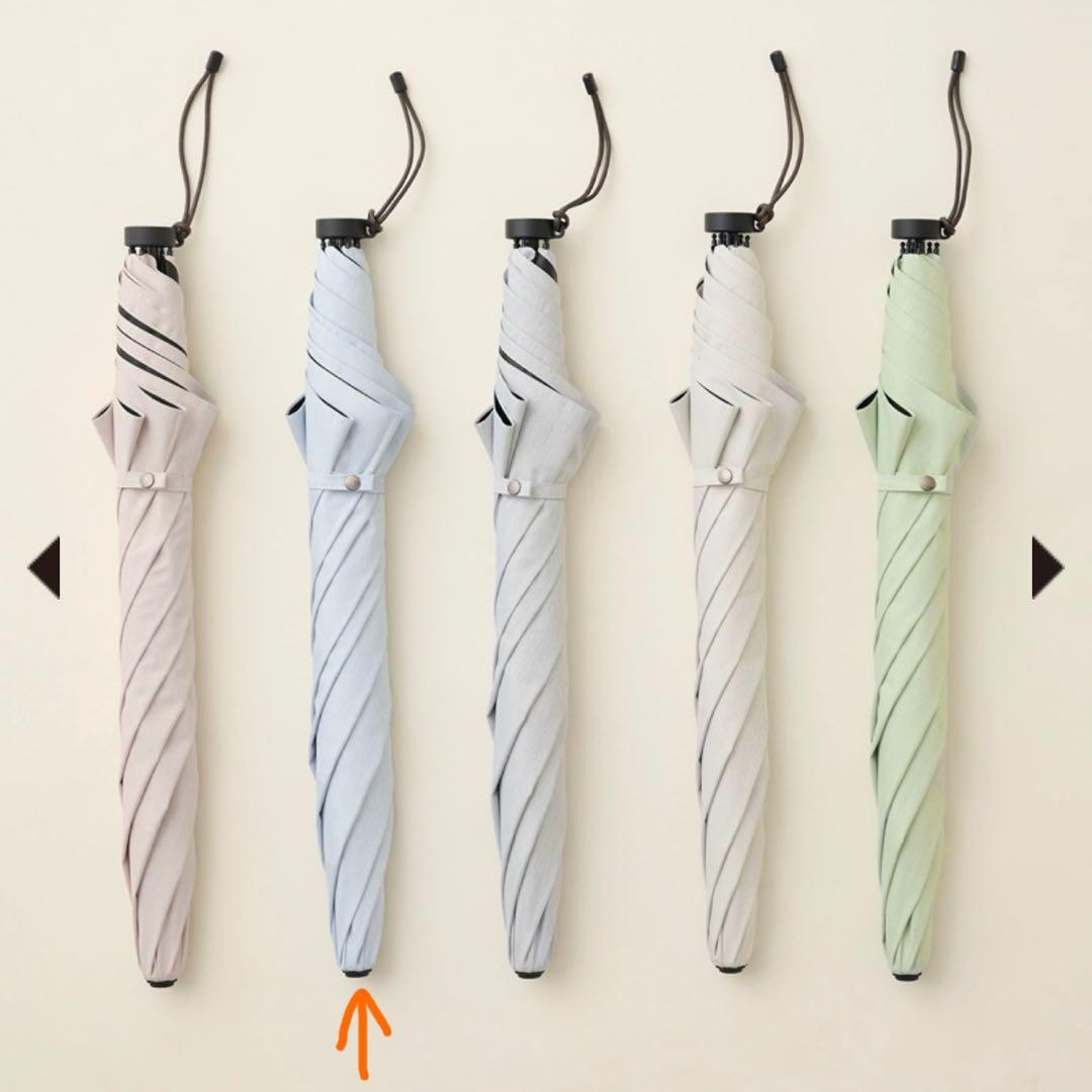 サンバリア100　２段折コンパクト　moku　ブルー　日傘