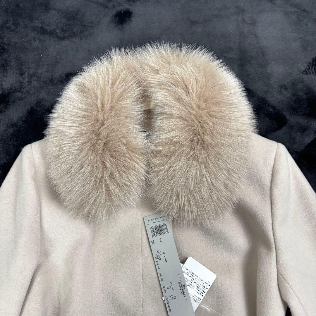 ボッシュ✨新品未使用 フォックスファー付チェスターコート カシミヤ混 サイズ38