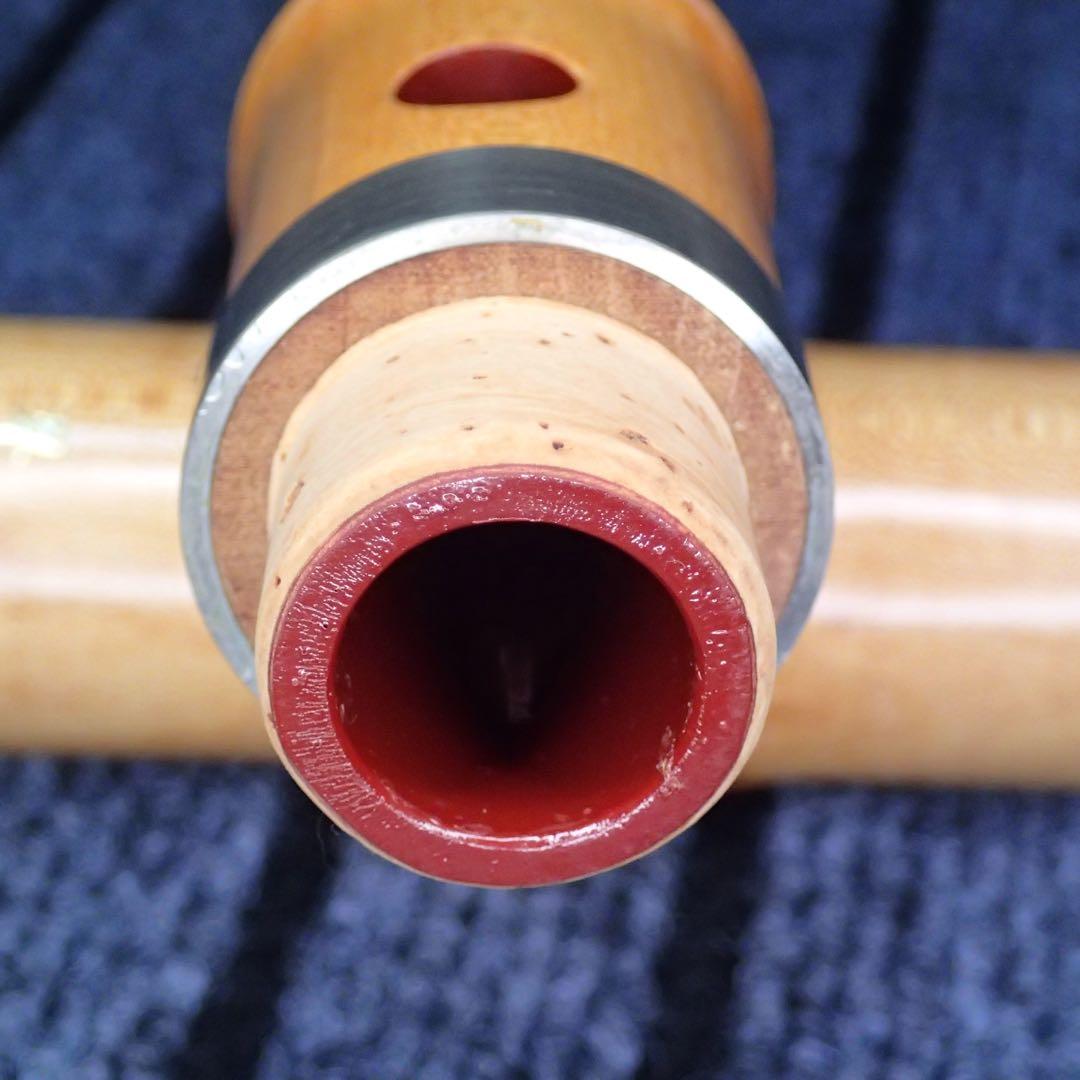 尺八 銘木(楓) 和田謹製 琴風調 二印 一尺八寸管