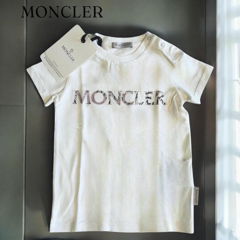 新品！QRコード付きMONCLERモンクレールロゴベビーTシャツ2歳90cm