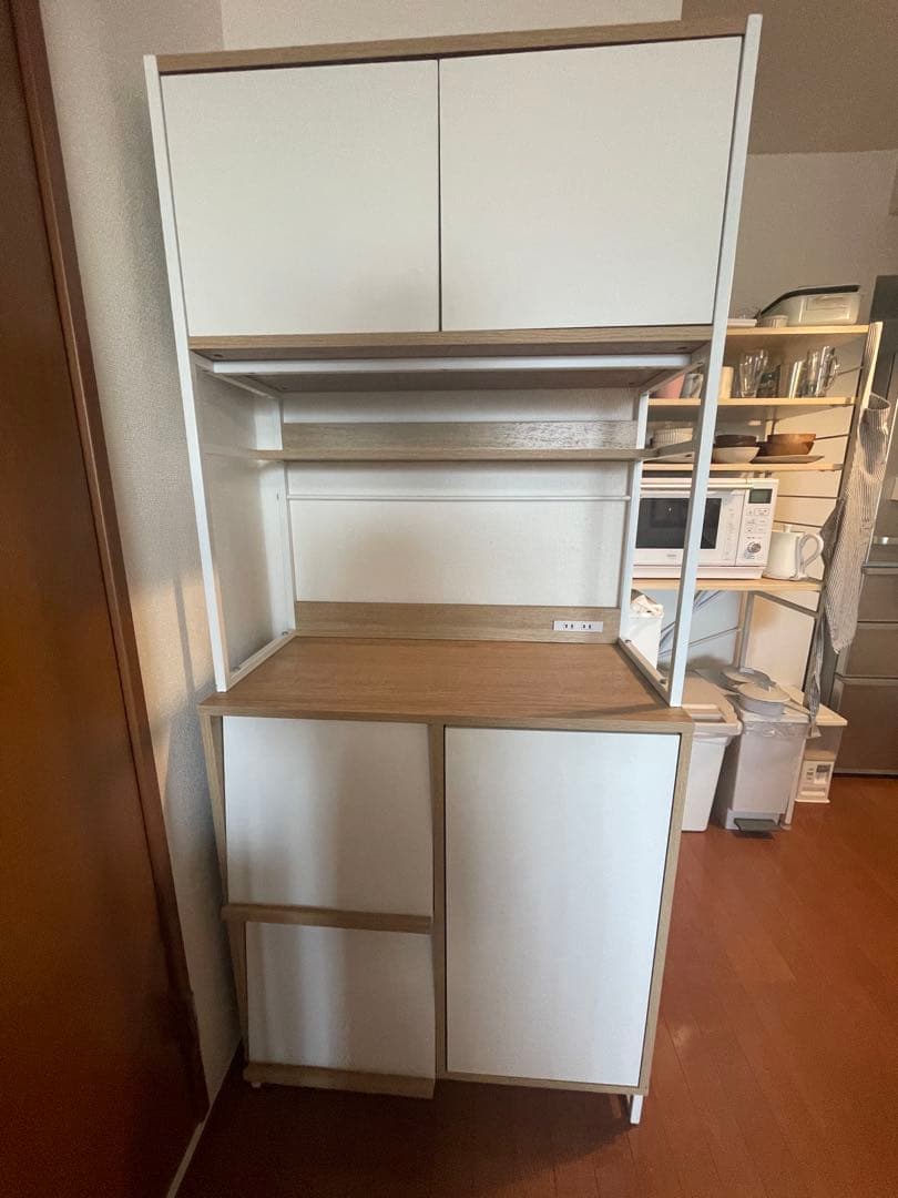 食器棚 カップボード ナチュラル 北欧 幅80cm ※ お値下げ相談、承ります。