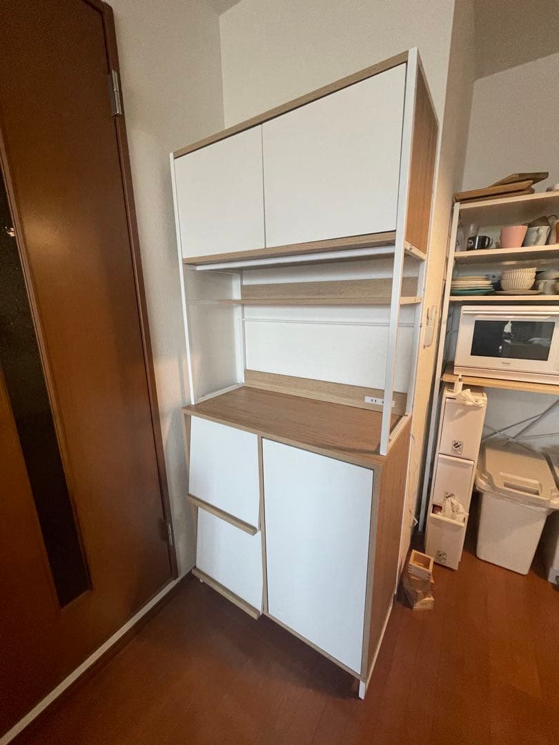 食器棚 カップボード ナチュラル 北欧 幅80cm ※ お値下げ相談、承ります。