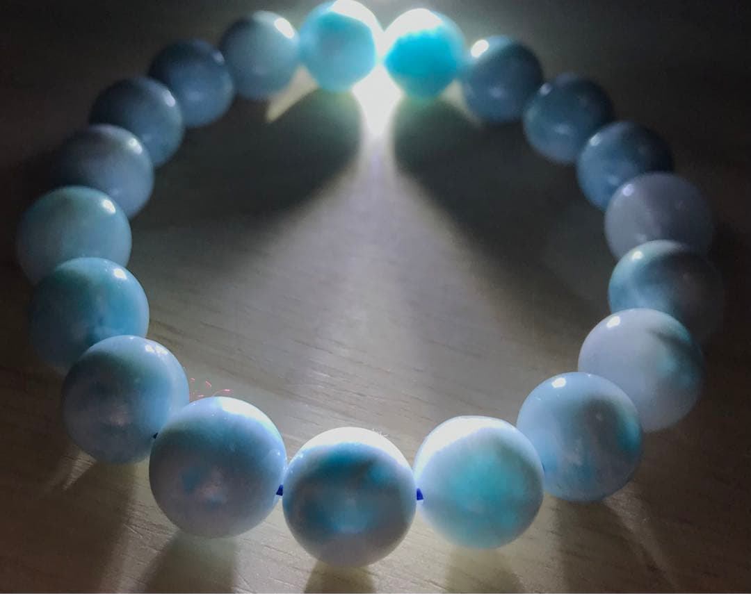 ラリマー　ブレスレット　１０mm ドラゴンクロー入り　天然石