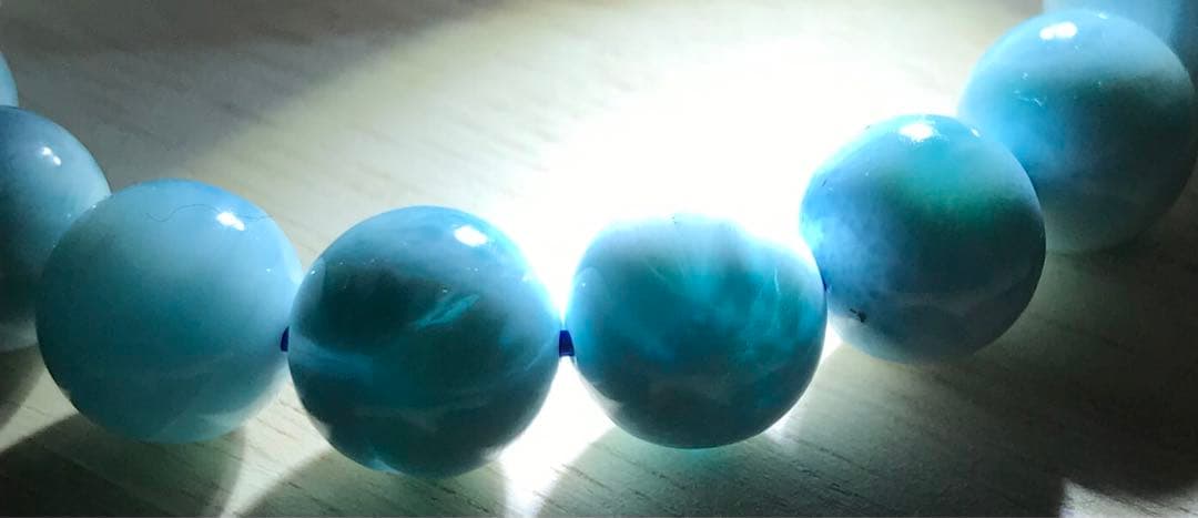 ラリマー　ブレスレット　１０mm ドラゴンクロー入り　天然石