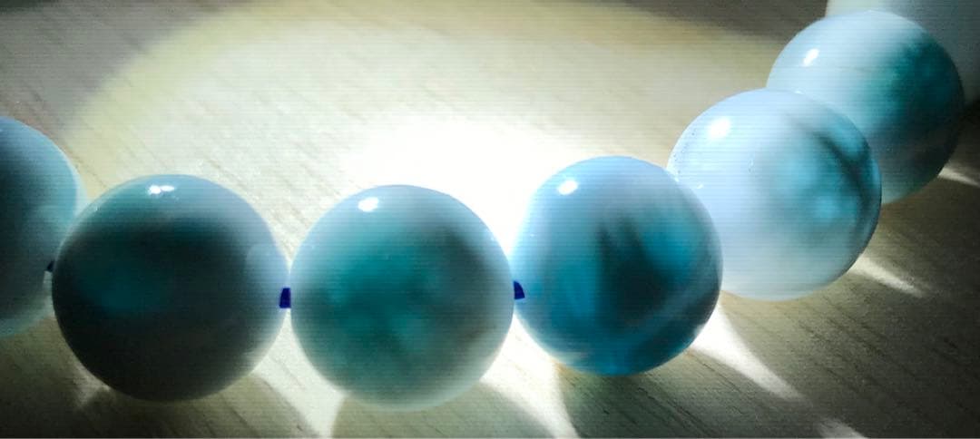 ラリマー　ブレスレット　１０mm ドラゴンクロー入り　天然石