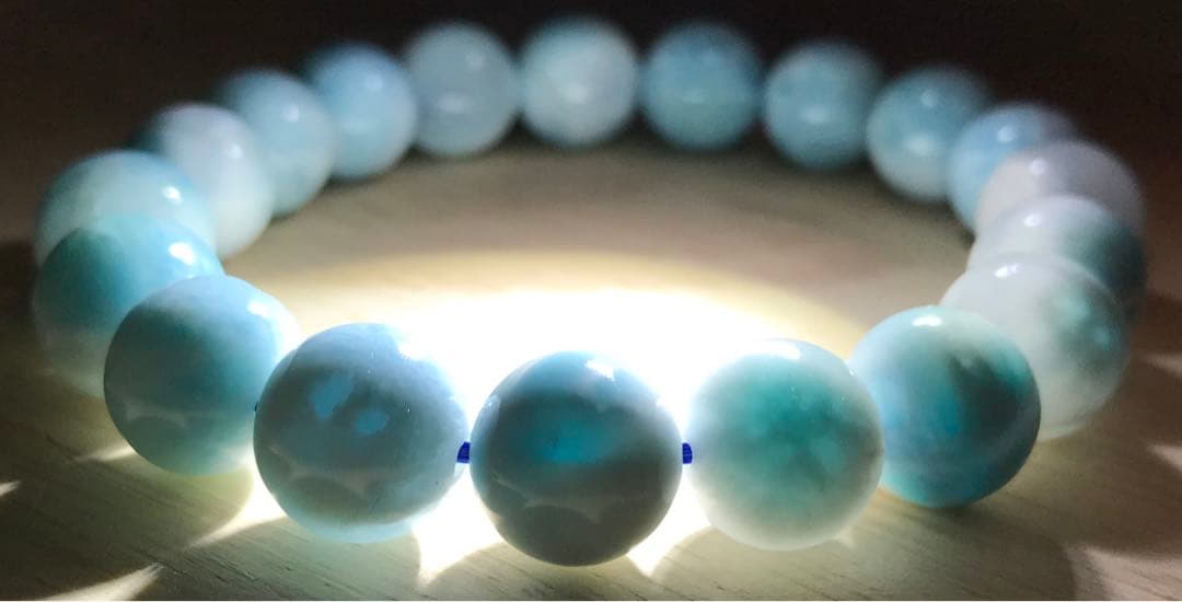 ラリマー　ブレスレット　１０mm ドラゴンクロー入り　天然石