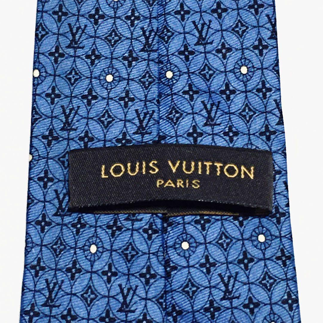 未使用級 ルイヴィトン Louis Vuitton ネクタイ ブルー モノグラム
