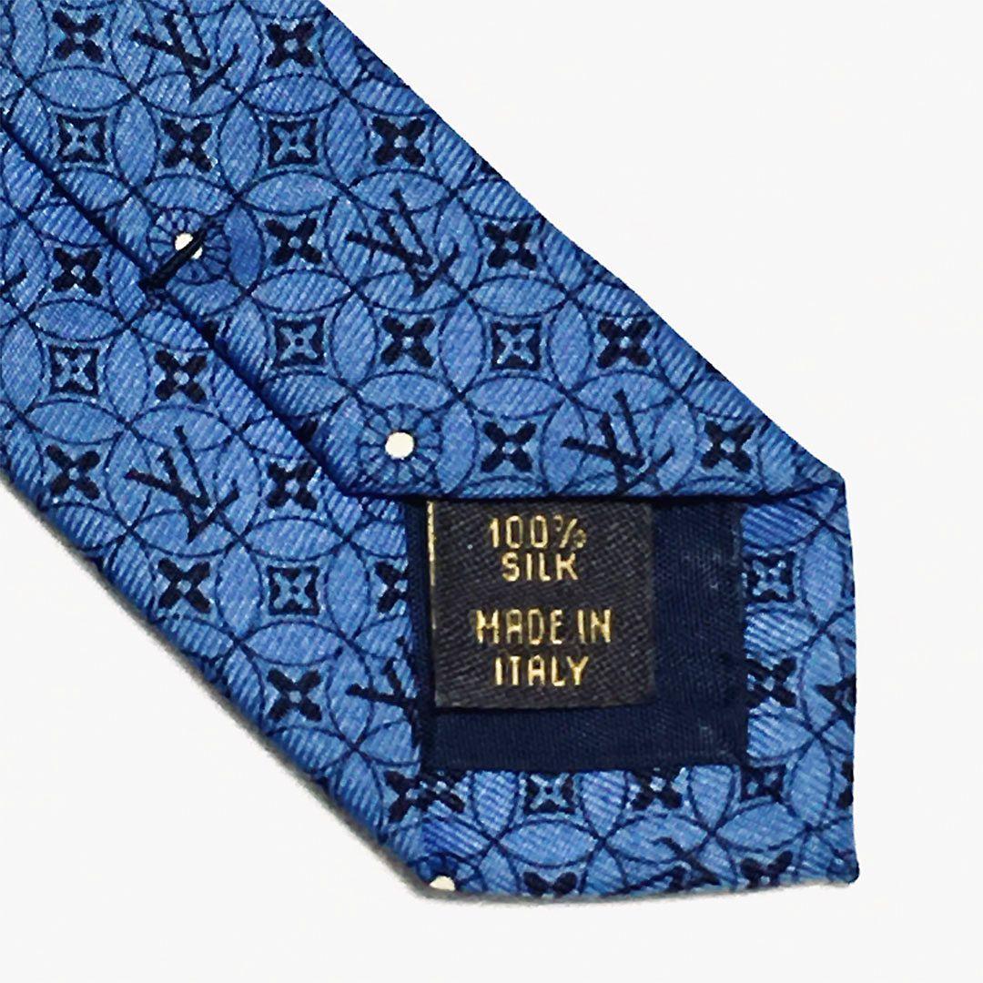 未使用級 ルイヴィトン Louis Vuitton ネクタイ ブルー モノグラム