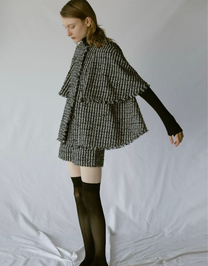 anuans ツイードケープジャケット