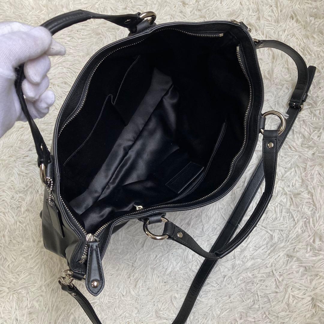未使用級 coach コーチ 2way 黒 ブラック トートバッグ キャンベル