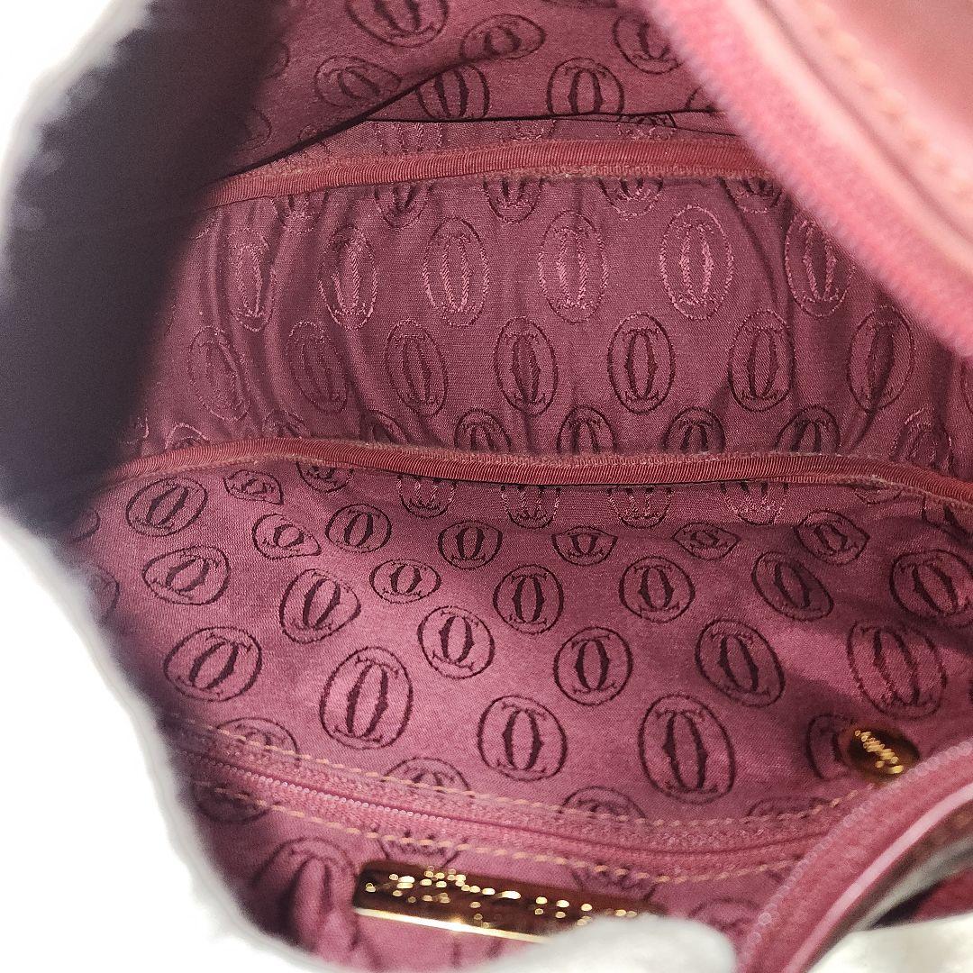 カルティエ マストライン ショルダーバッグ 三日月型 レザー ボルドー　カード